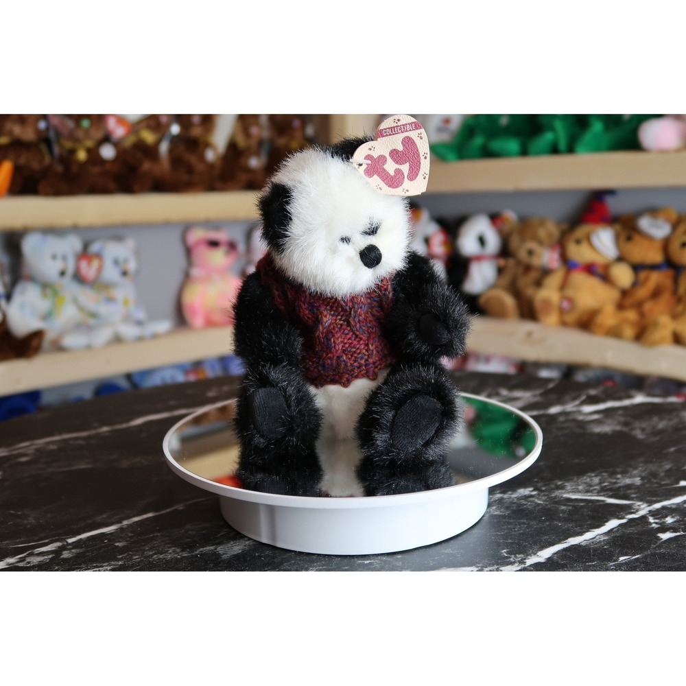 Ty‎ Collectibles Checkers Panda Bear Plush with Sweater Style 6031 NWT